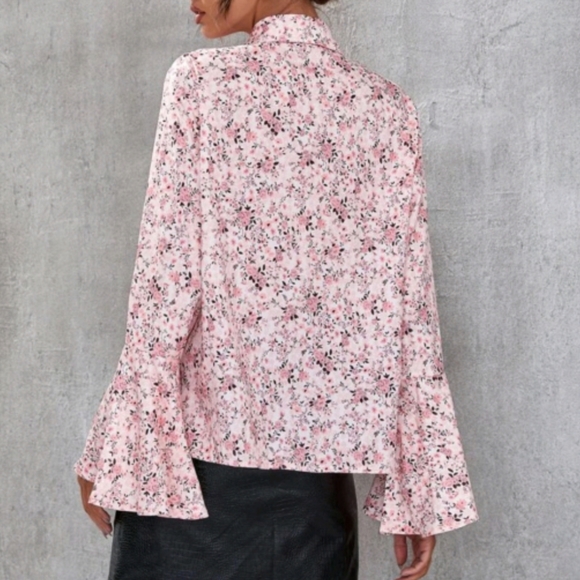 Boho Pink Floral Blouse XL  NWOT - Picture 2 of 8